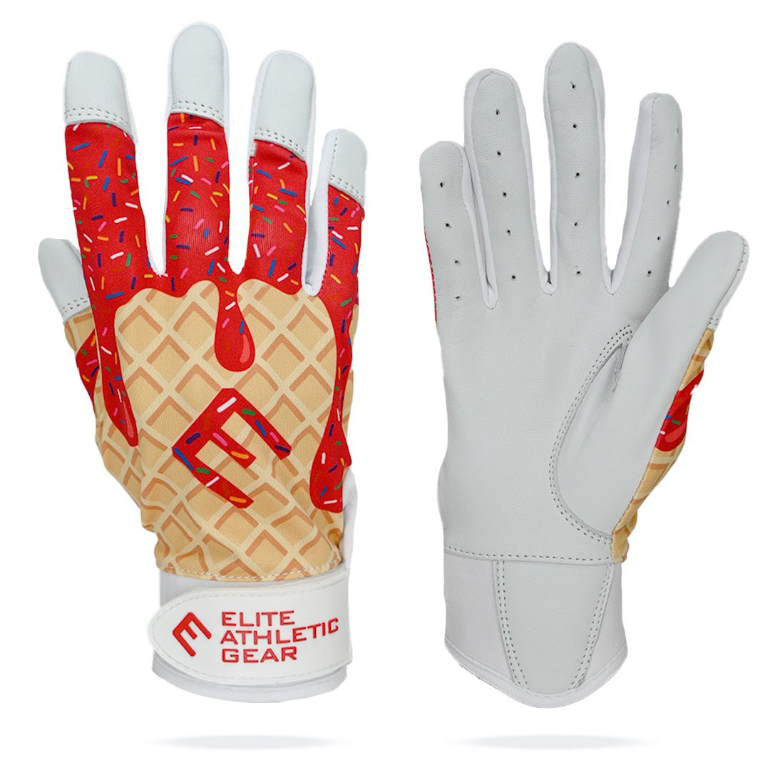 Red Ice Cream Batting Gloves - Maximum Velocity Sports