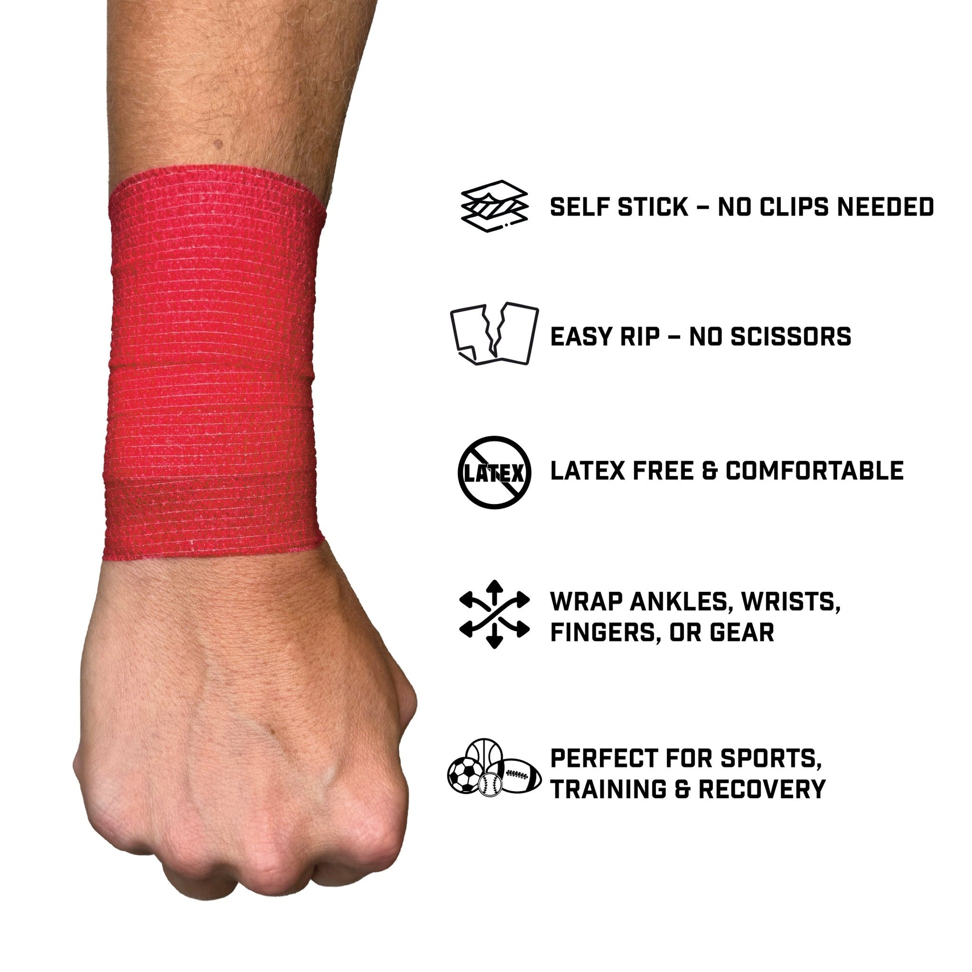 Red Self Stick Athletic Tape - Maximum Velocity Sports