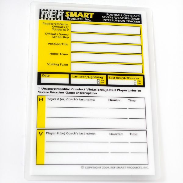 Ref Smart Severe Weather Rewritable Gamecard - Maximum Velocity Sports