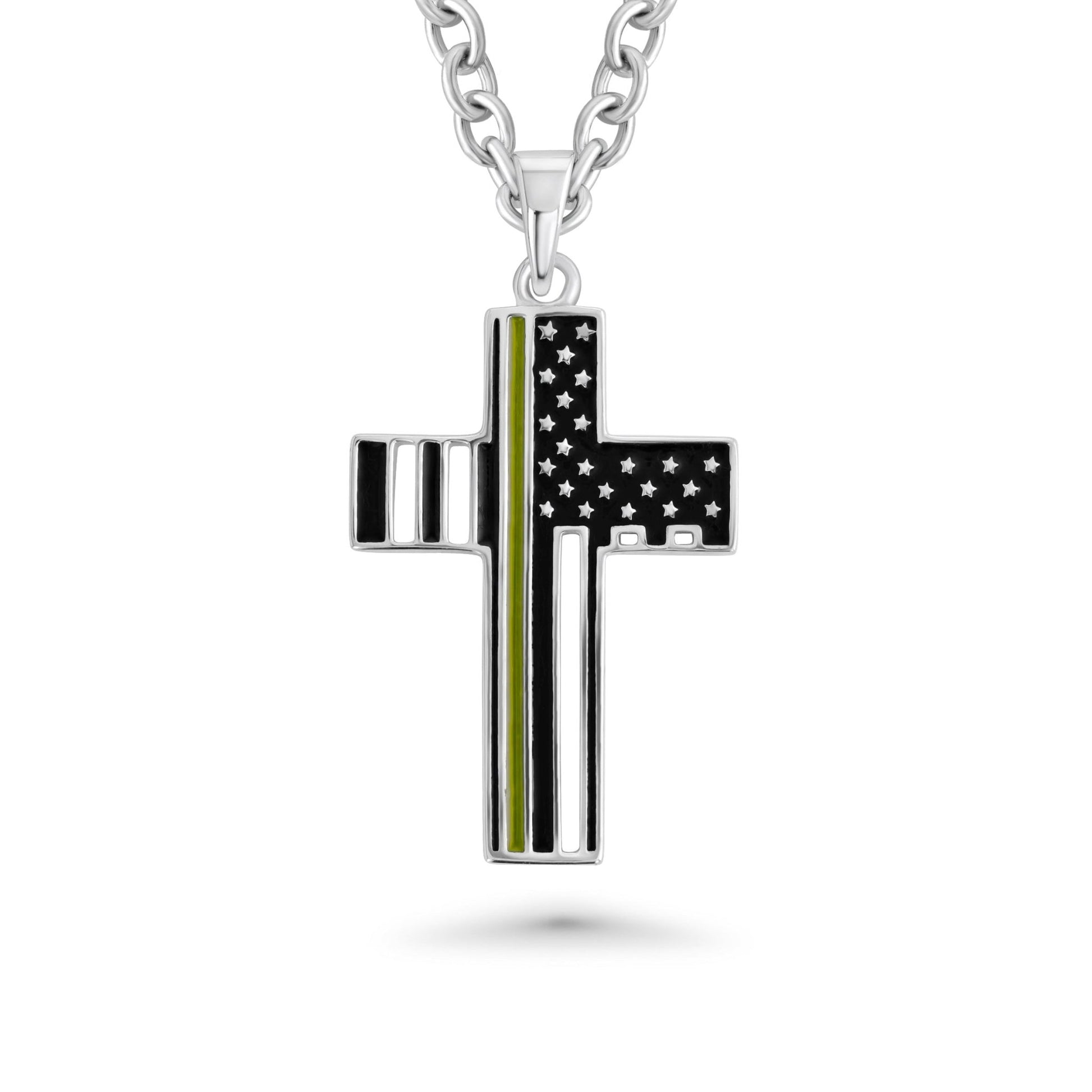 Service Men & Women American Flag Cross Necklace - Maximum Velocity Sports