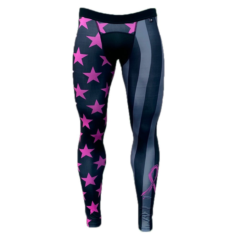 Shadow USA Flag - Breast Cancer Awareness Compression Tights - Maximum Velocity Sports