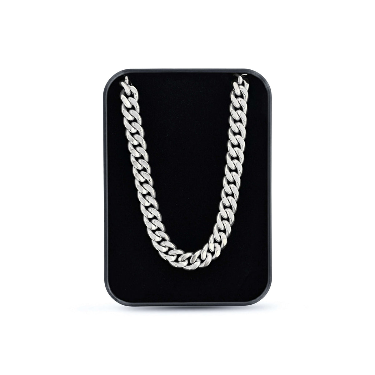 Silver Cuban Link Chain | 8mm | Stainless Steel - Maximum Velocity Sports