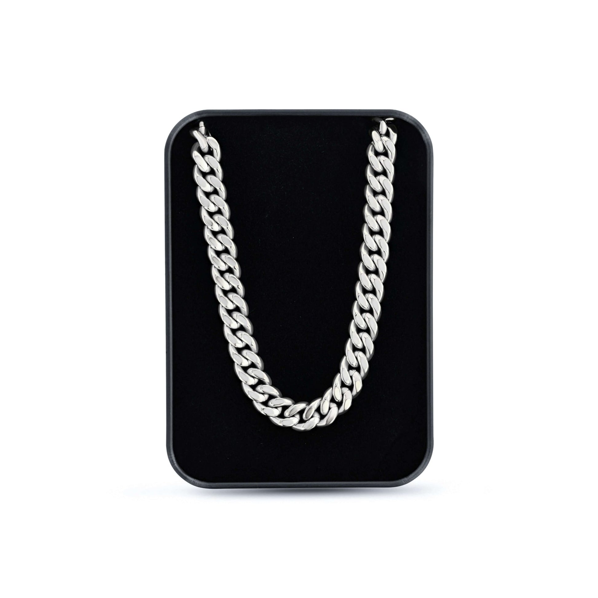 Silver Cuban Link Chain | 8mm | Stainless Steel - Maximum Velocity Sports