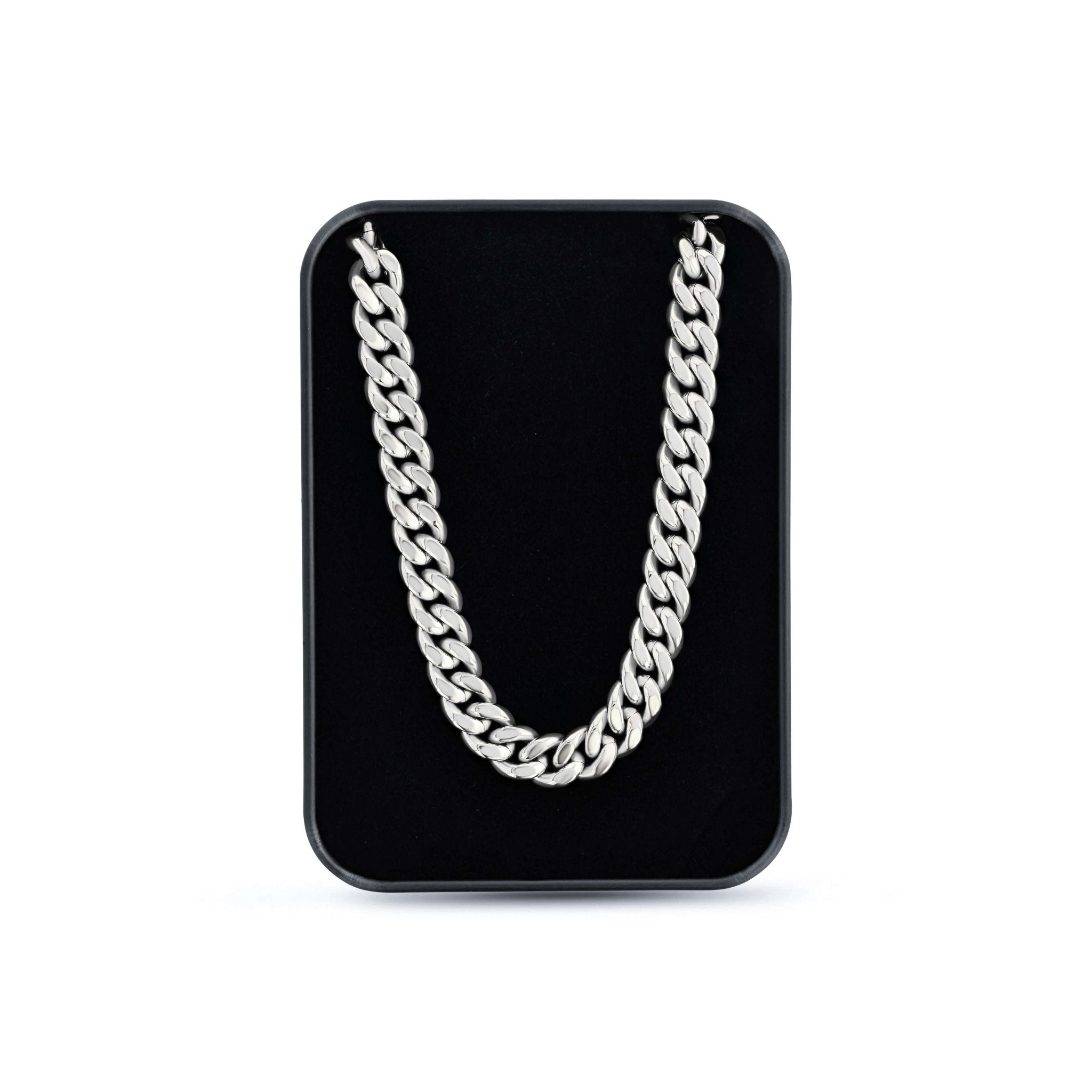 Silver Cuban Link Chain | 8mm | Stainless Steel - Maximum Velocity Sports