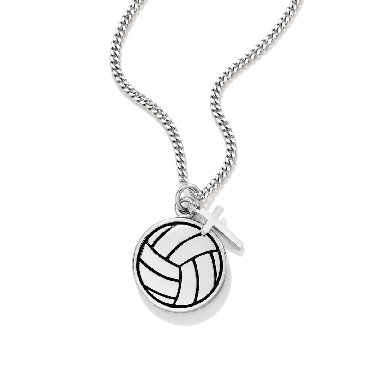 Volleyball Dangle Cross Necklace