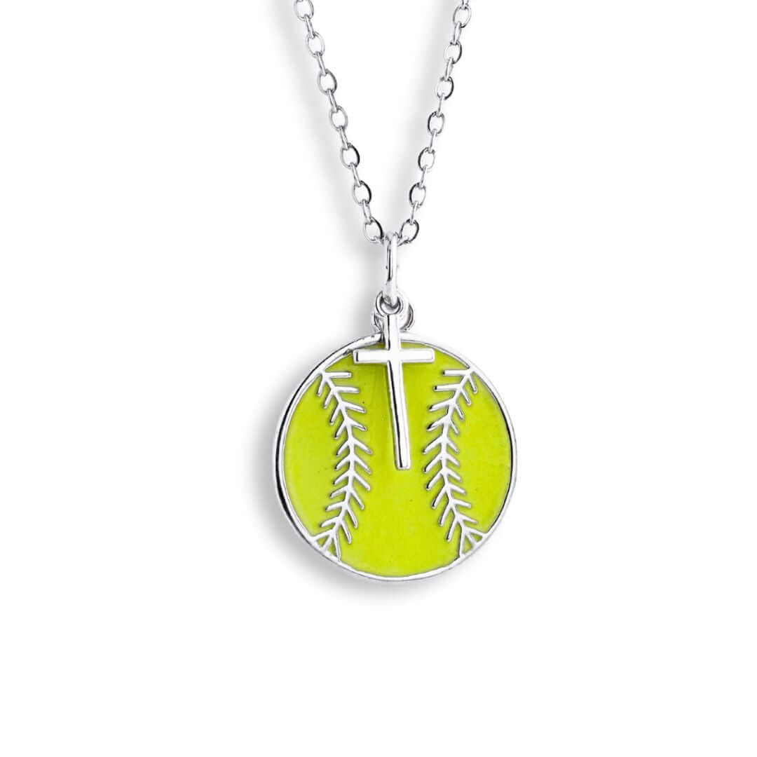 Softball Dangle Cross Necklace - Maximum Velocity Sports