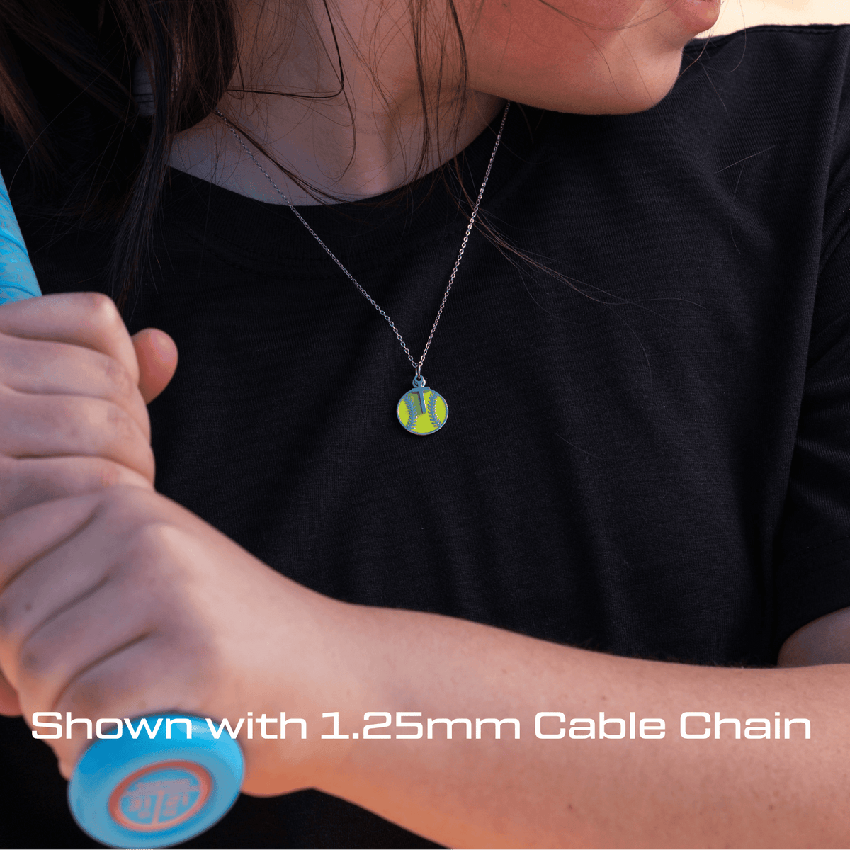 Softball Dangle Cross Necklace - Maximum Velocity Sports