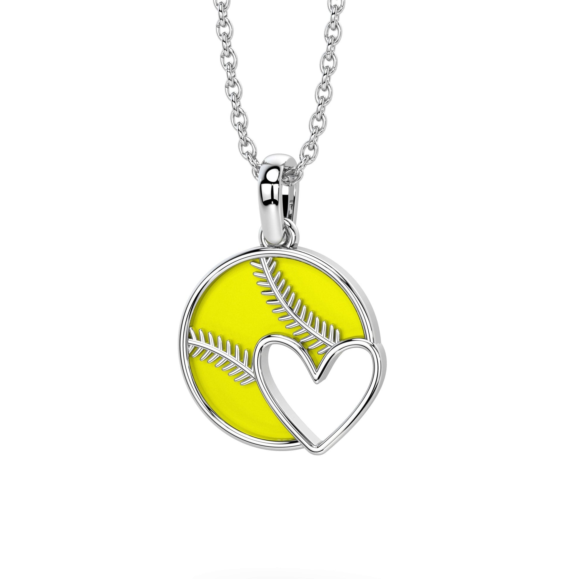 Softball Heart Necklace - Maximum Velocity Sports