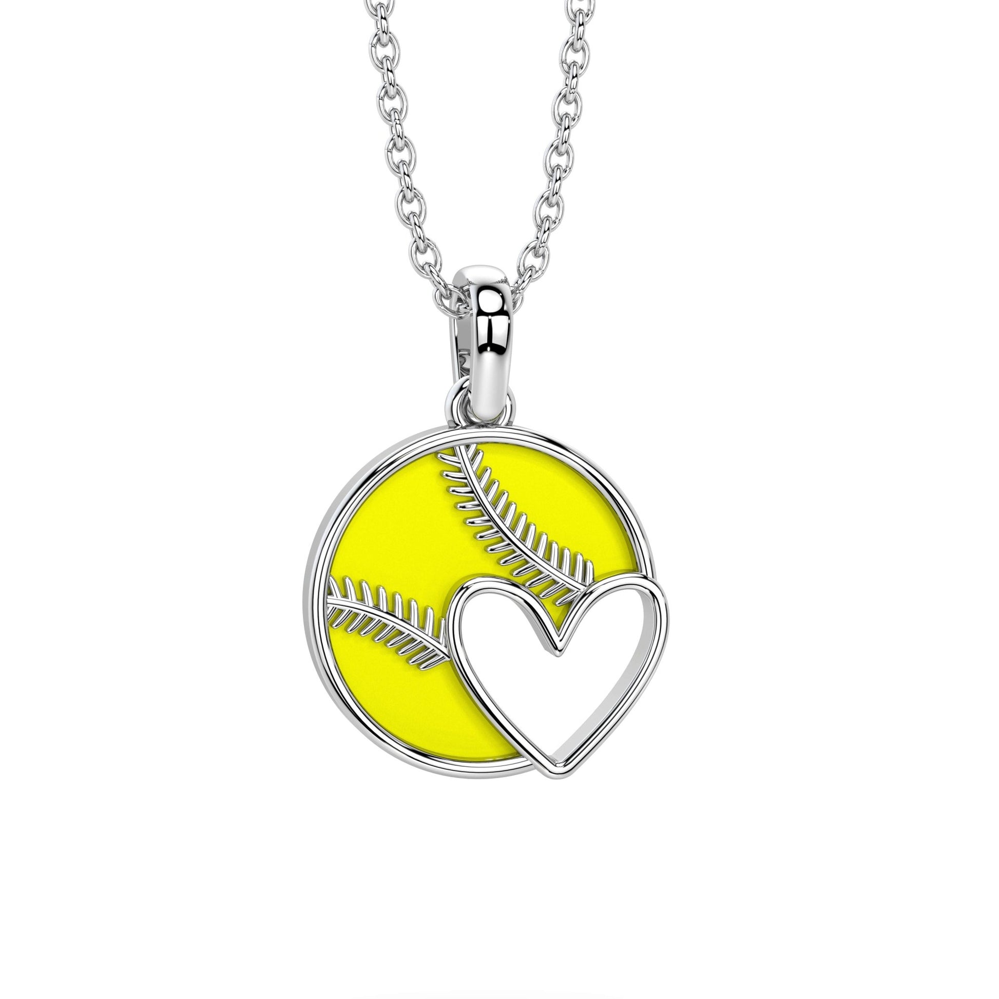 Softball Heart Necklace - Maximum Velocity Sports