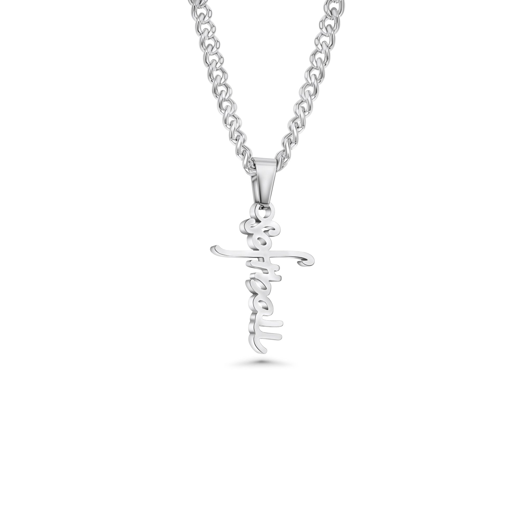 Softball Script Cross Necklace - Maximum Velocity Sports
