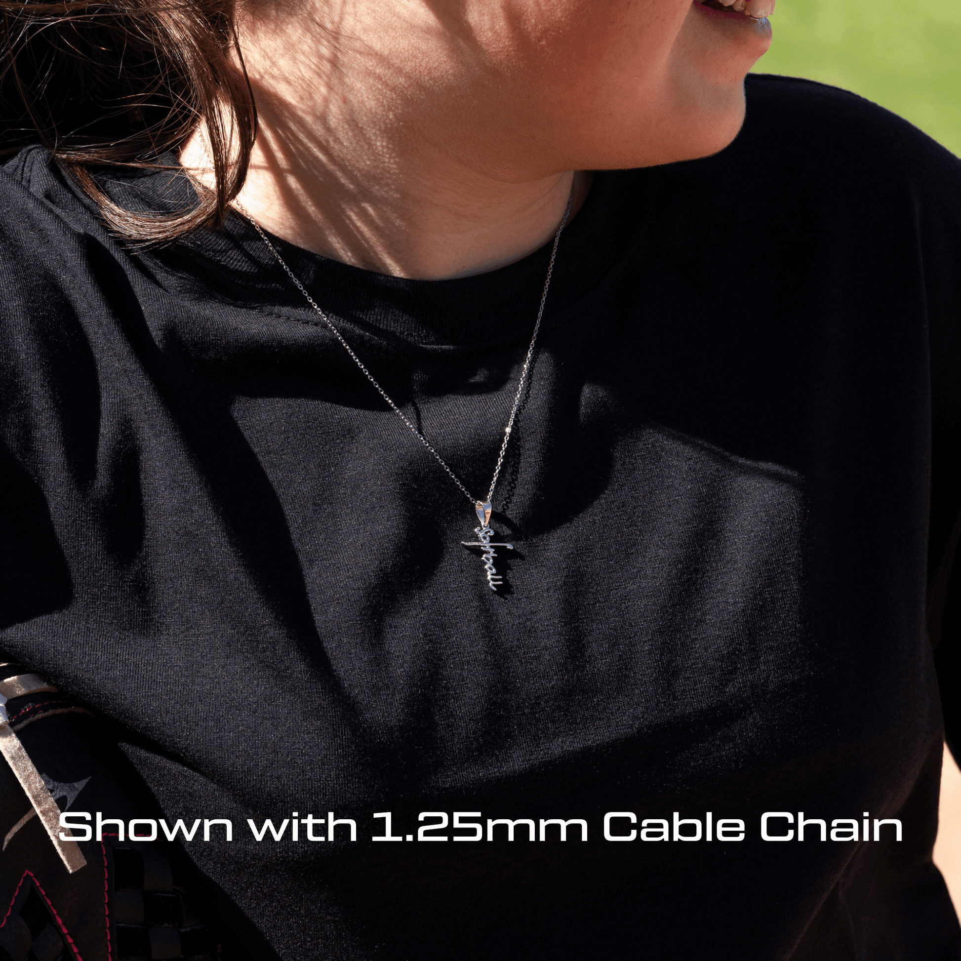 Softball Script Cross Necklace - Maximum Velocity Sports