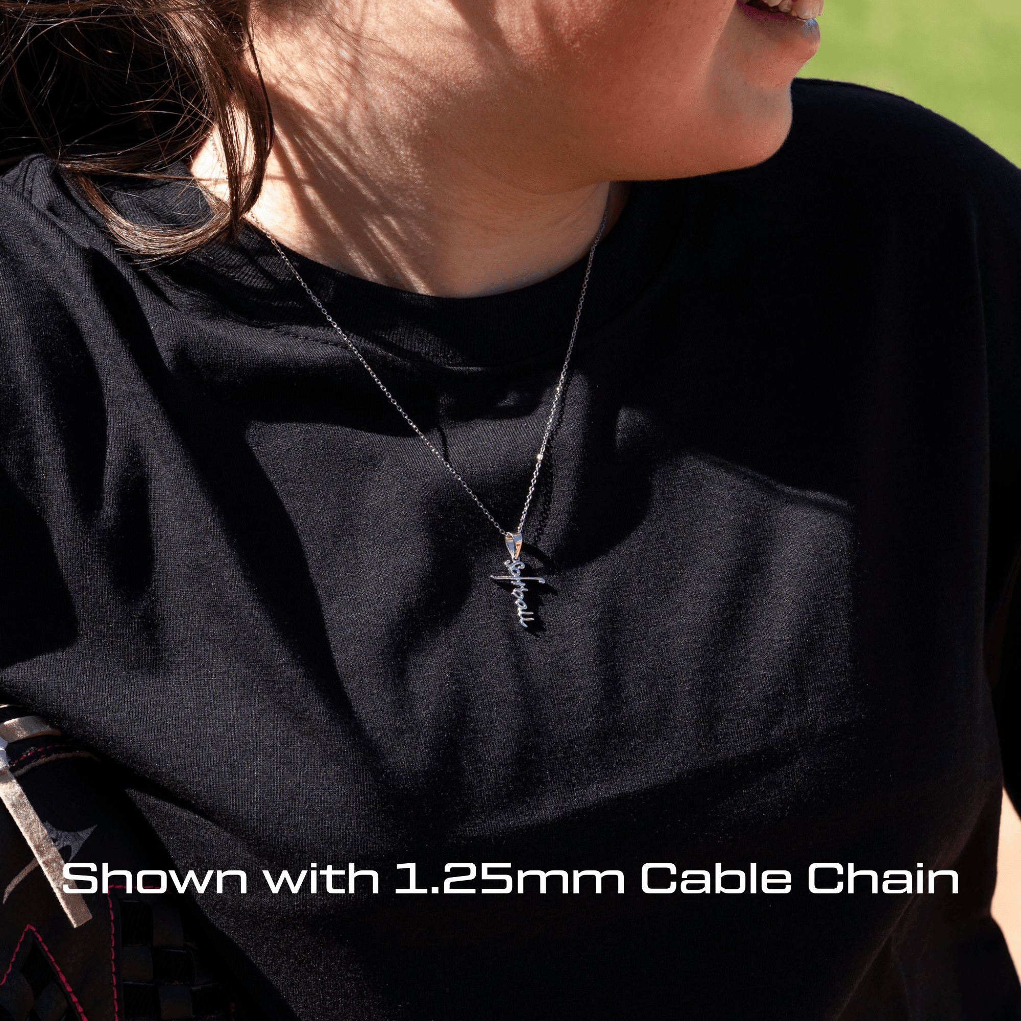 Softball Script Cross Necklace - Maximum Velocity Sports