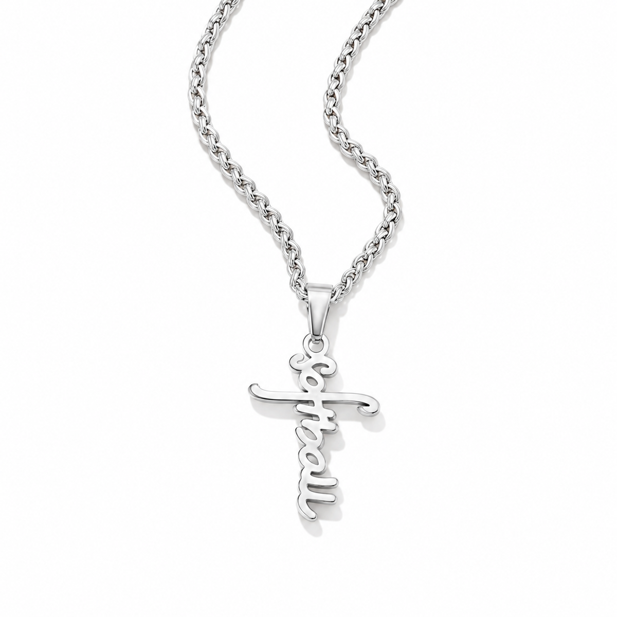 Softball Script Cross Necklace - Maximum Velocity Sports