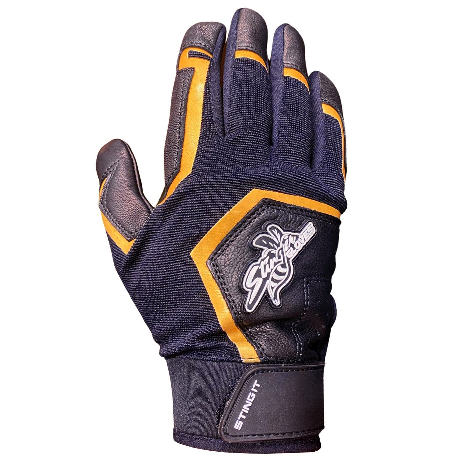 Sting Squad Batting Gloves - Black & Gold - Maximum Velocity Sports