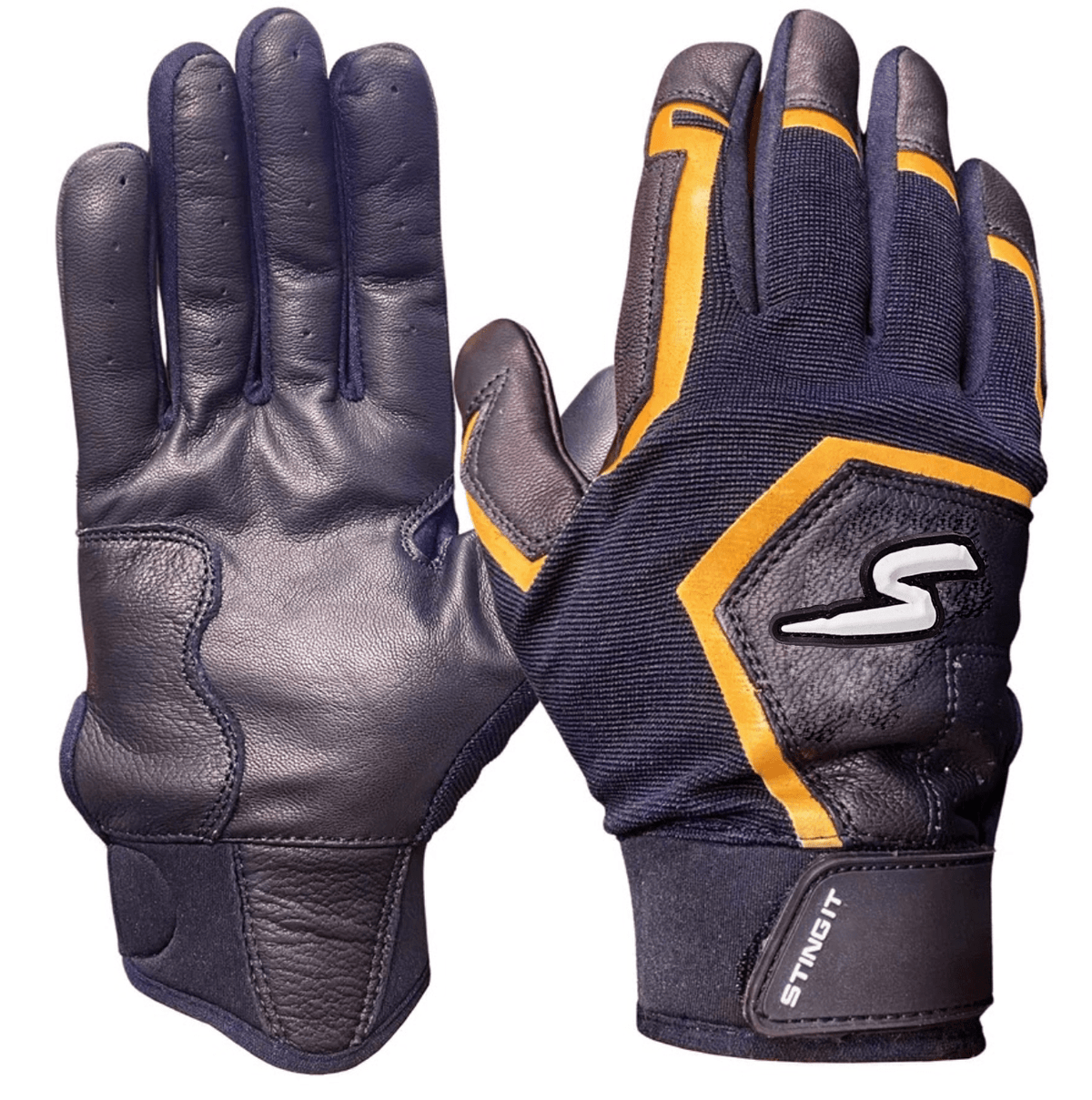 Sting Squad Batting Gloves - Black & Gold - Maximum Velocity Sports