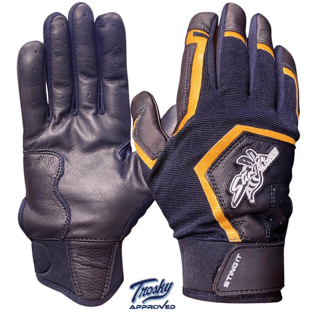 Sting Squad Batting Gloves - Black & Gold - Maximum Velocity Sports