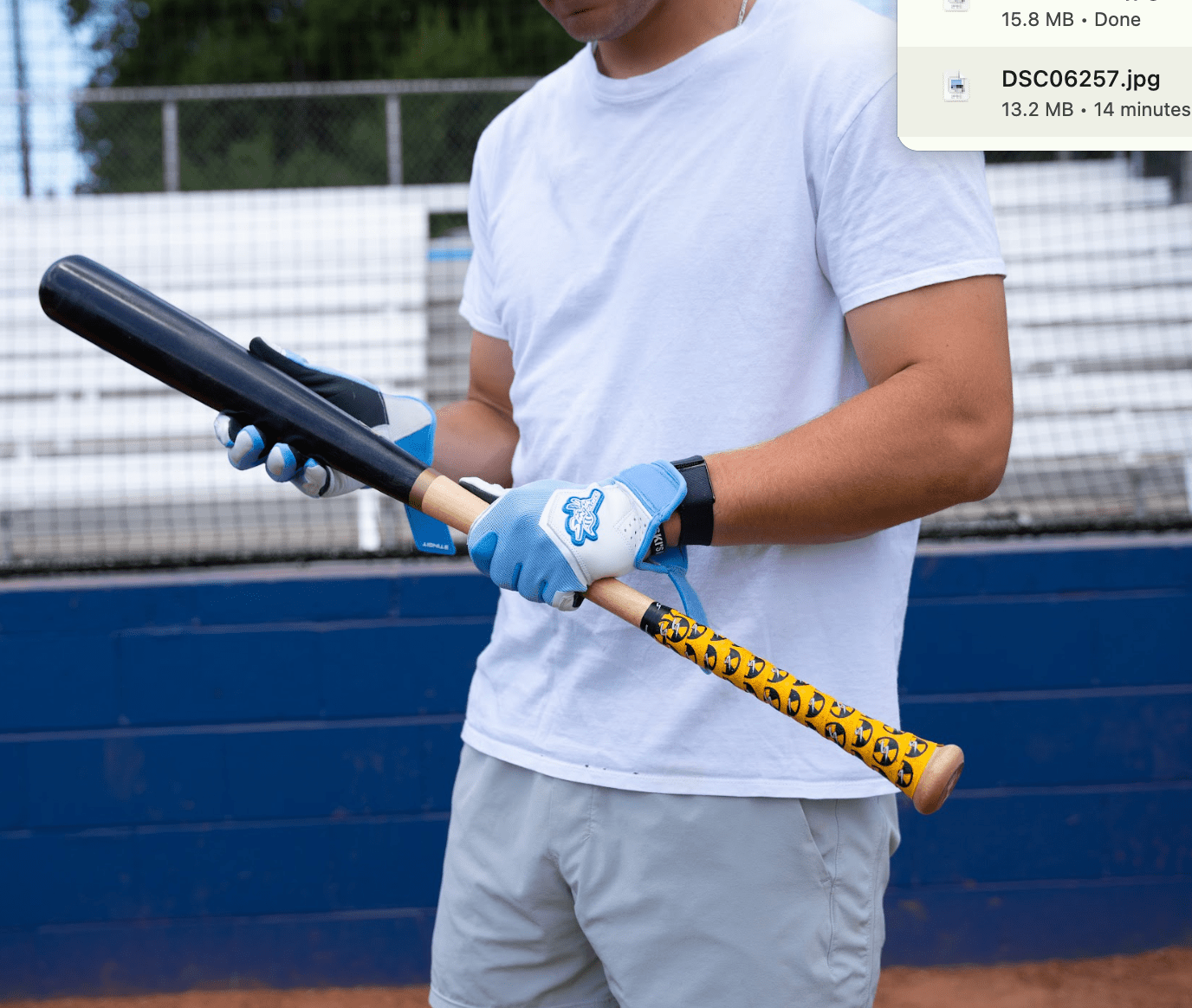 Sting Squad Batting Gloves - Columbia/White & Graphite - Maximum Velocity Sports