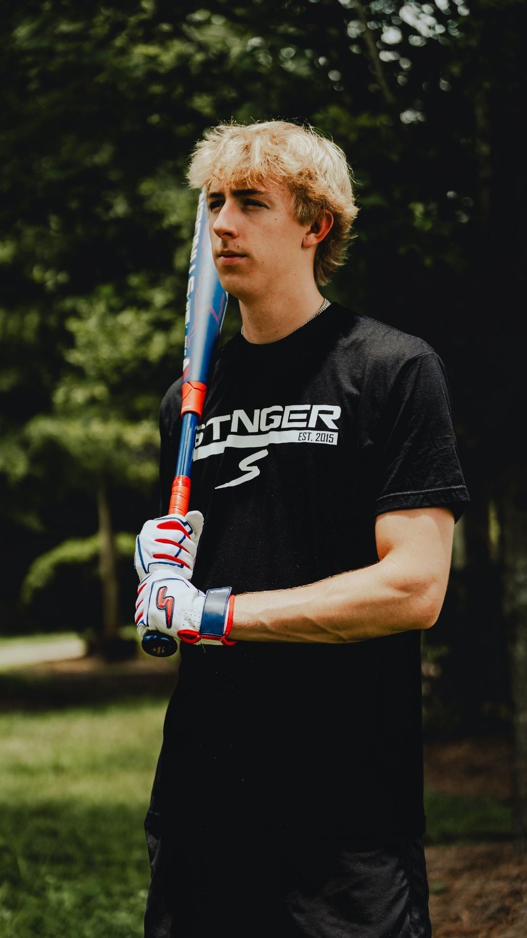 Sting Squad Batting Gloves - Red, White & True - Maximum Velocity Sports