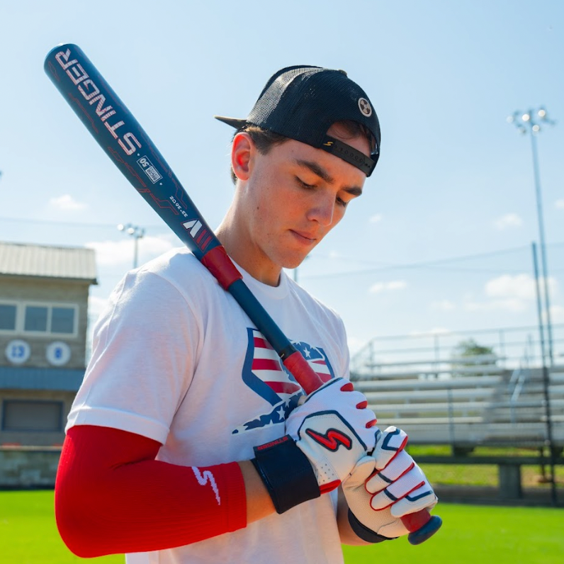 Winder Series Batting Gloves - Red, White & True - Maximum Velocity Sports