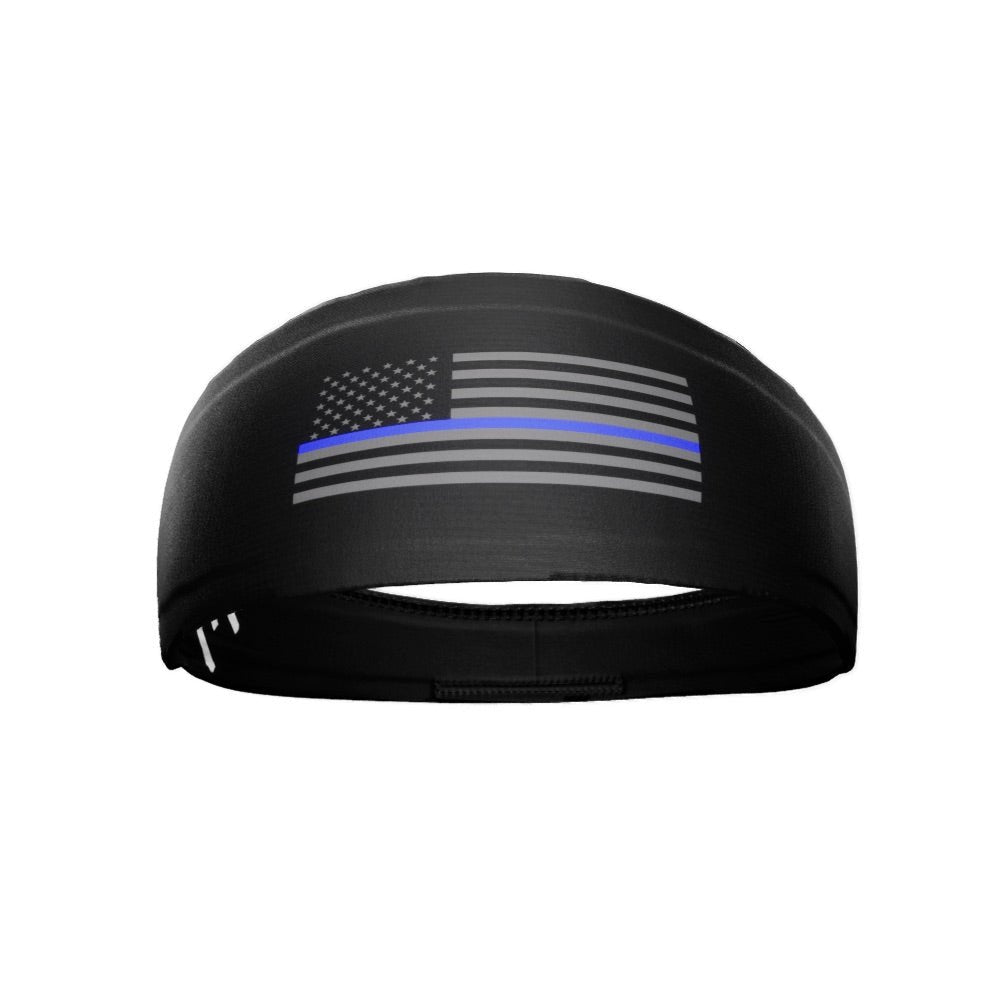 Tactical Thin Blue Line USA Flag Headband - Maximum Velocity Sports