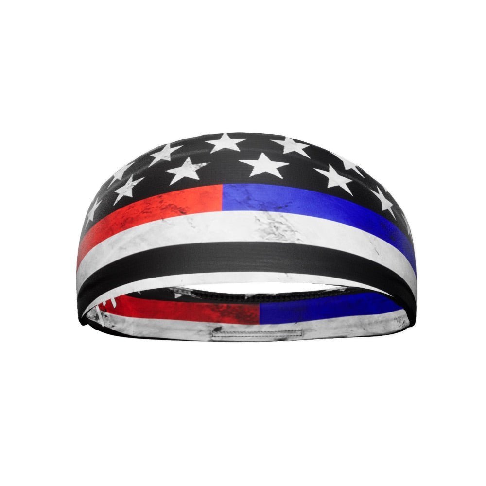 Thin Red and Blue Line Headband - Maximum Velocity Sports