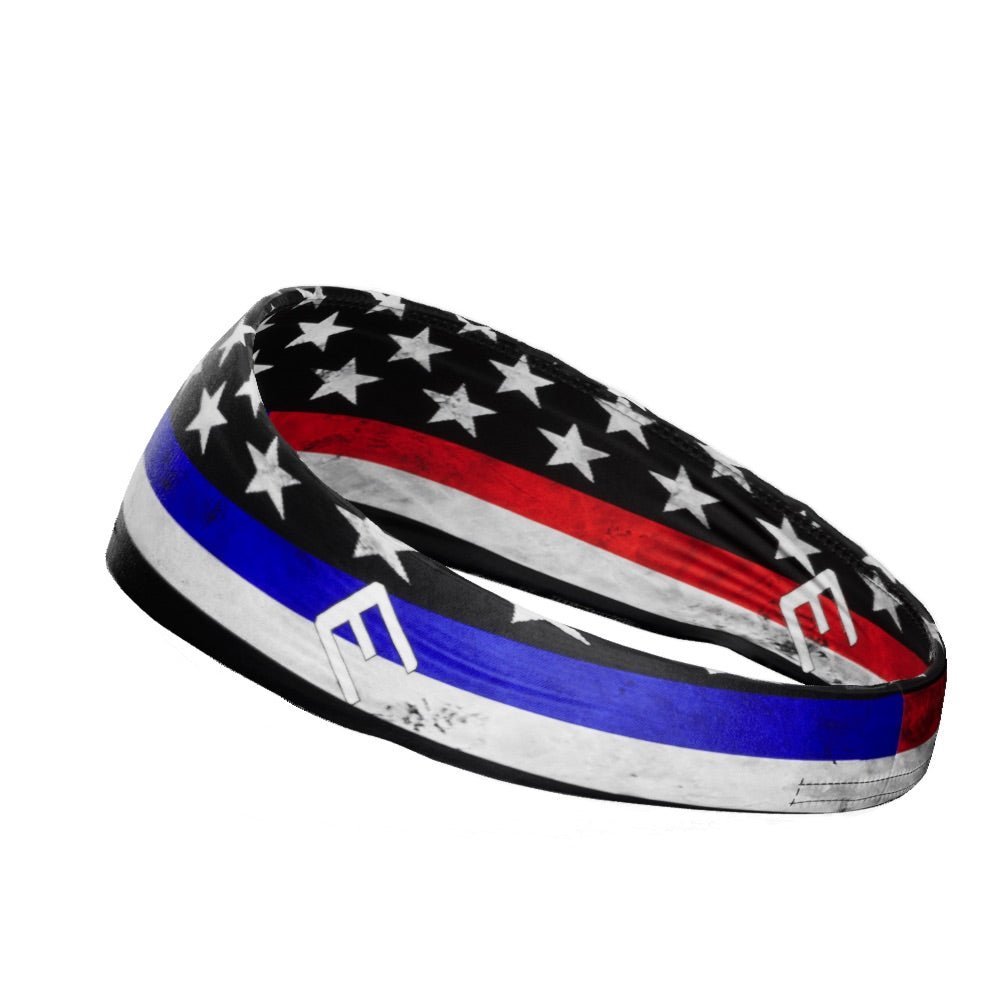 Thin Red and Blue Line Headband - Maximum Velocity Sports