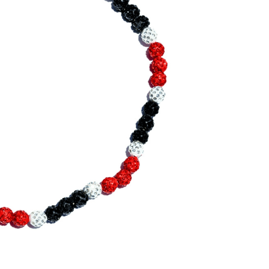 Tiger Heat Iced Out Baseball Bead Necklace | Orange, White, & Black - Maximum Velocity Sports