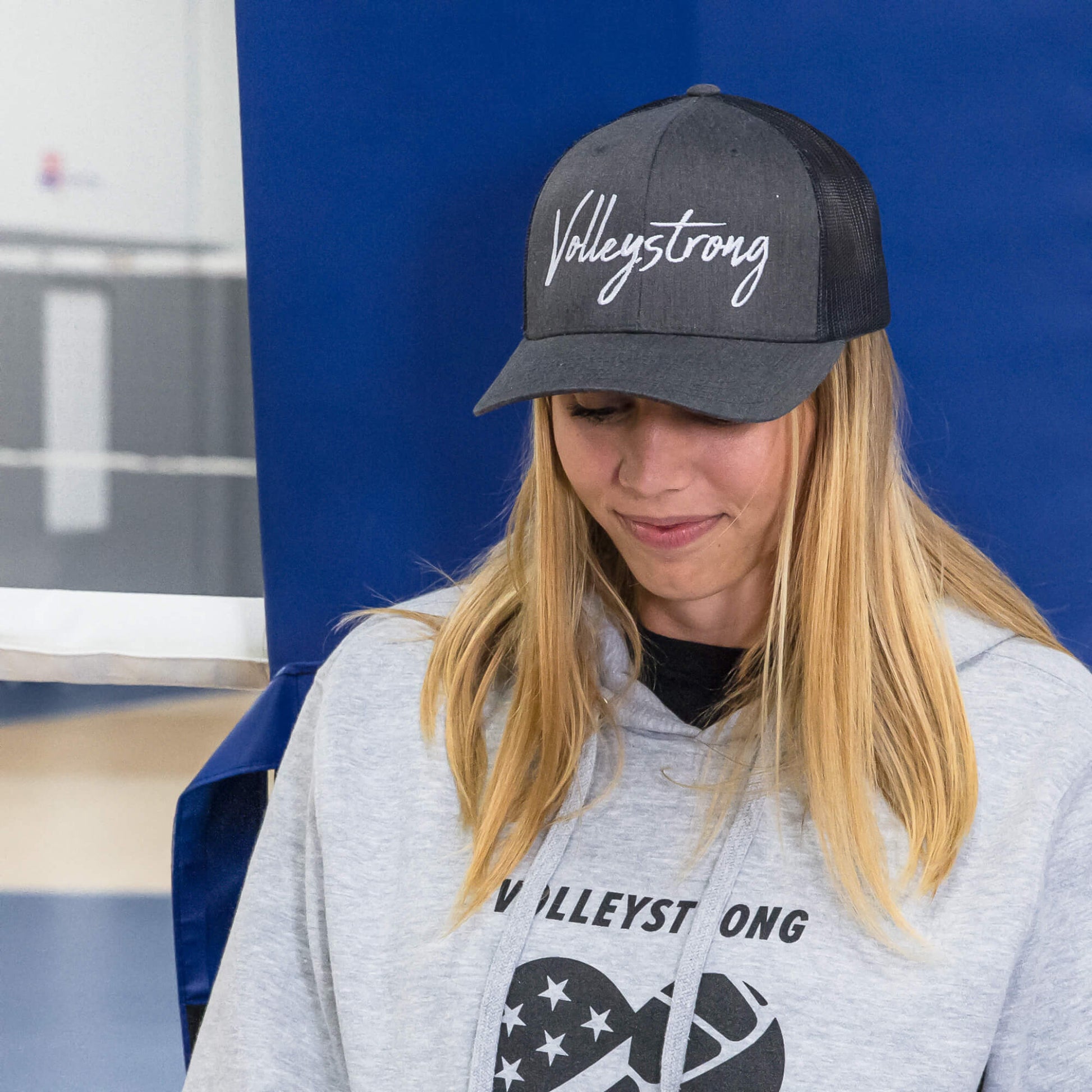 Volleystrong Signature Trucker Hat Dark Heather Grey - Maximum Velocity Sports