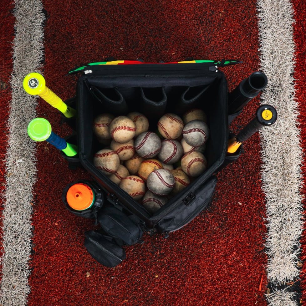 Wheeled VeloTee 2.0 Baseball & Softball Bat Bag Backpack with Batting Tee - Maximum Velocity Sports