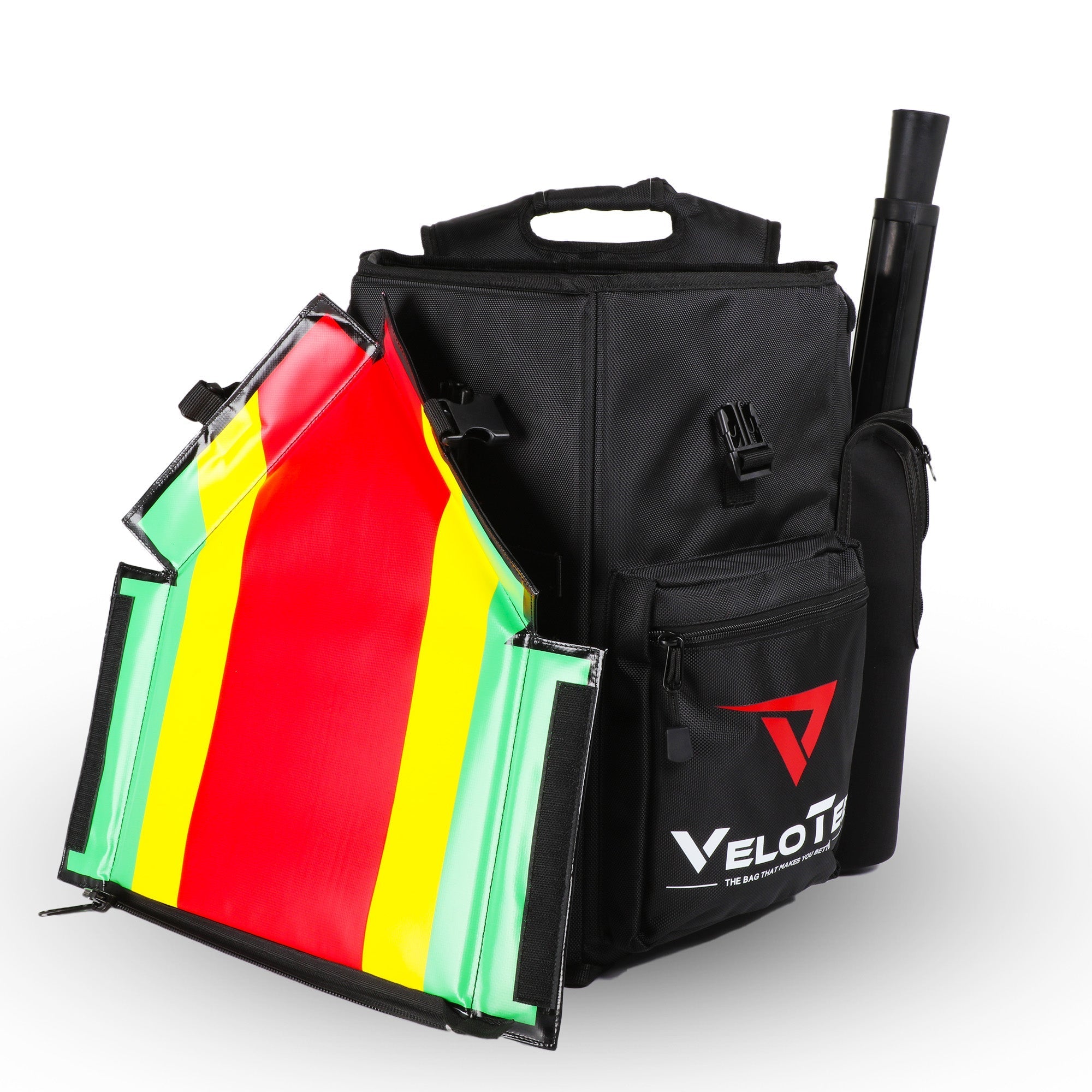 Wheeled VeloTee 2.0 Pro Baseball & Softball Bat Bag Bundle with TANNER TEE - Maximum Velocity Sports