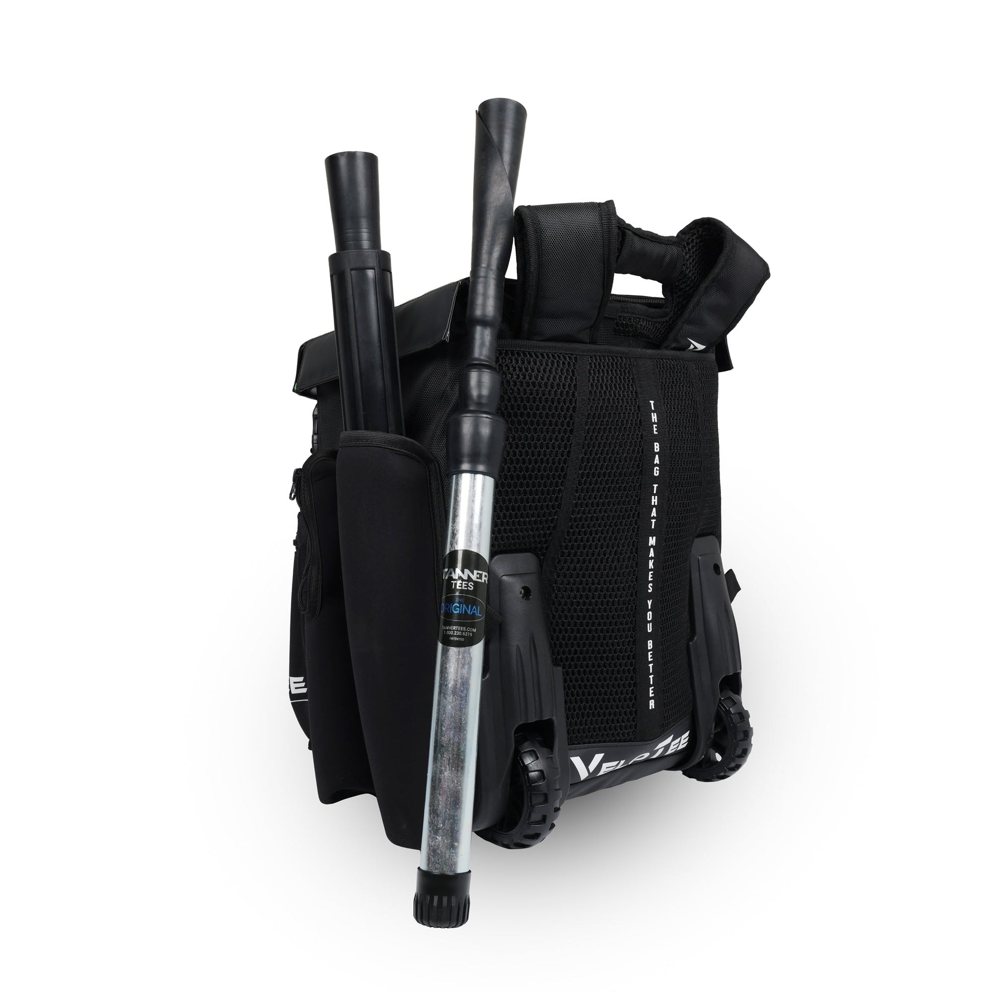 Wheeled VeloTee 2.0 Pro Baseball & Softball Bat Bag Bundle with TANNER TEE - Maximum Velocity Sports