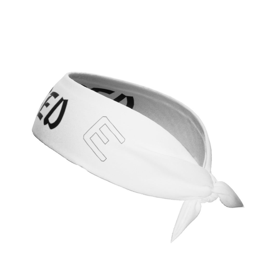 White BLESSED Tie Headband - Maximum Velocity Sports