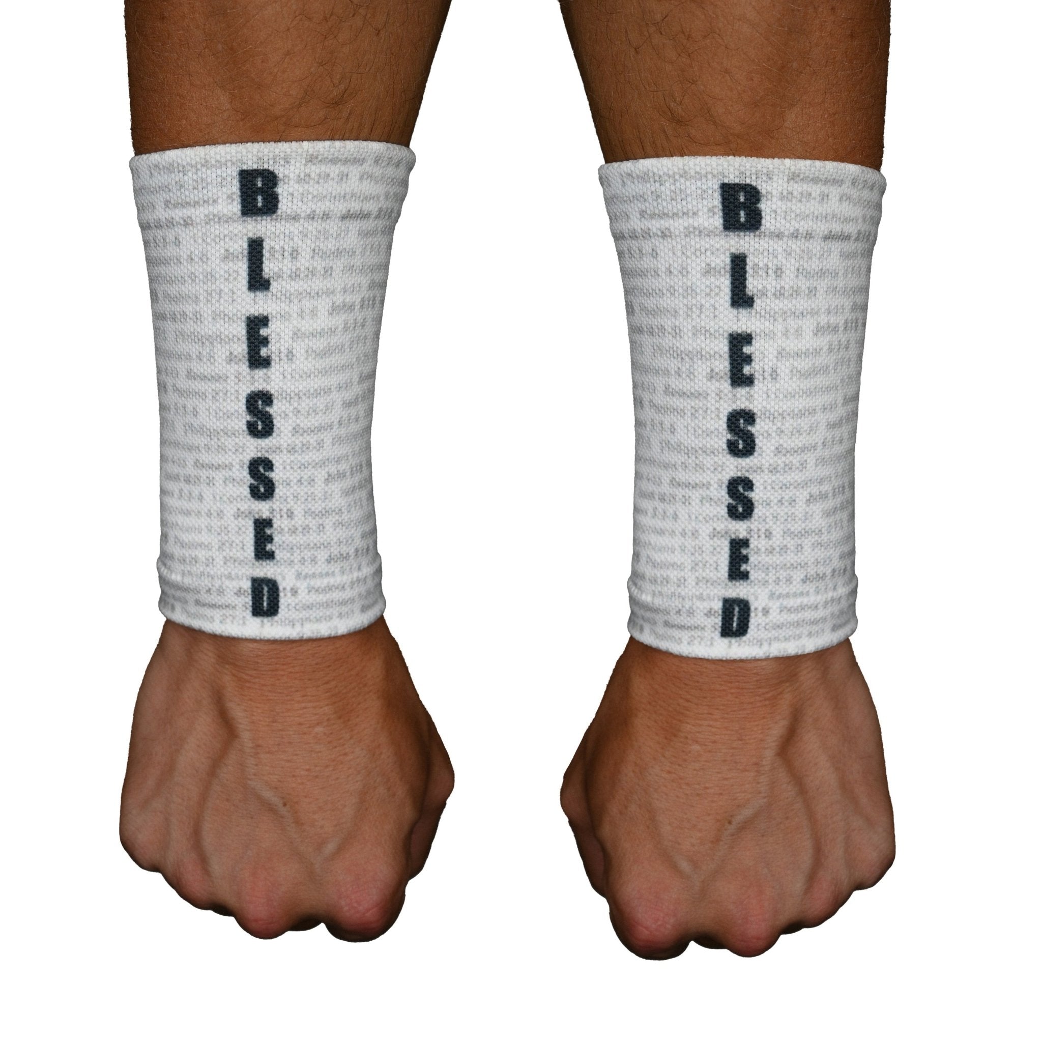 White BLESSED Wrist Support Sleeves - Maximum Velocity Sports