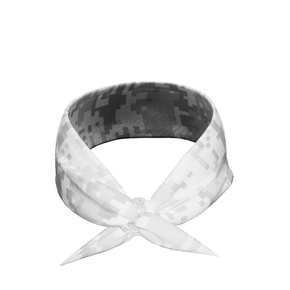 White Digi Camo Tie Headband - Maximum Velocity Sports