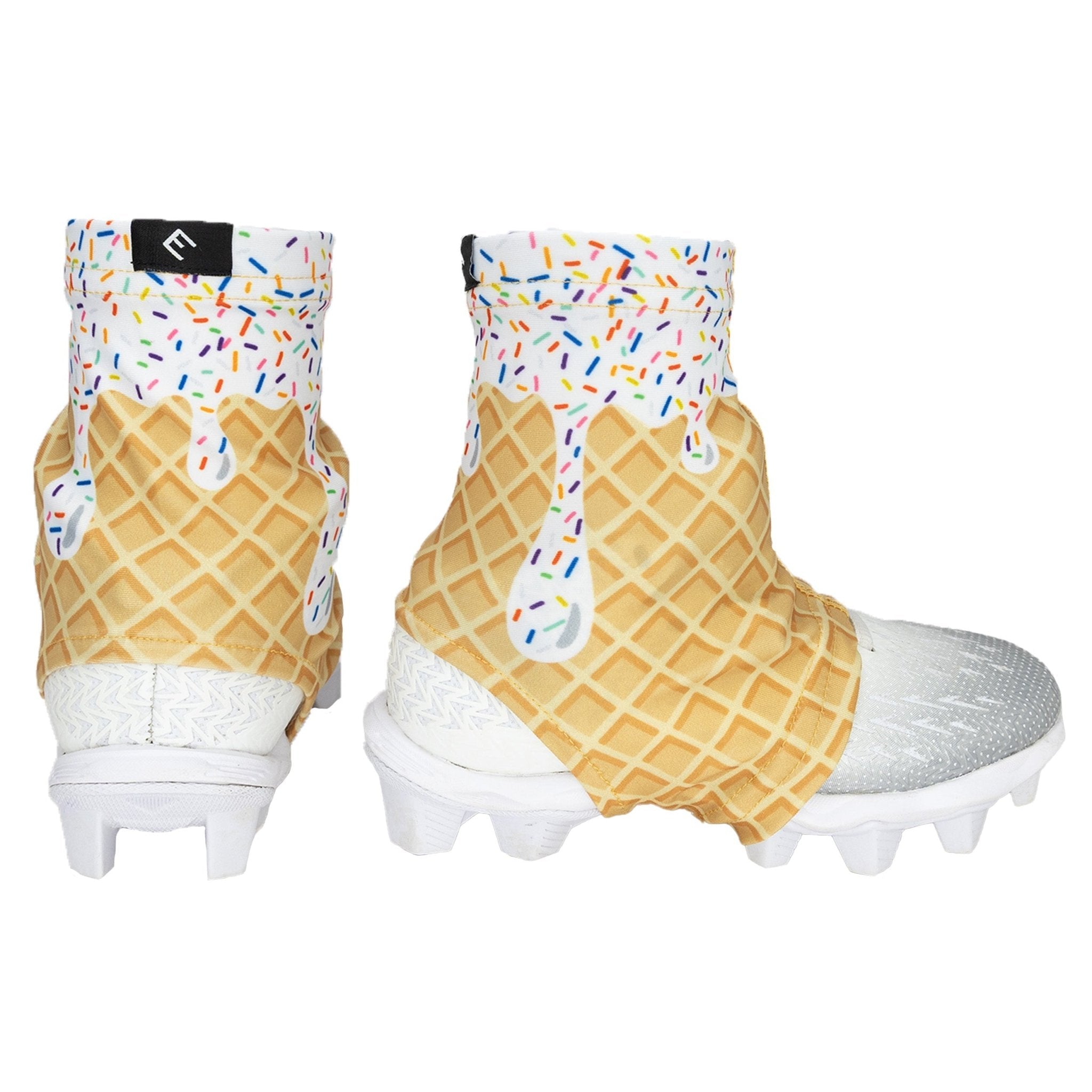 White Ice Cream Cleat Covers (Spats) - Maximum Velocity Sports