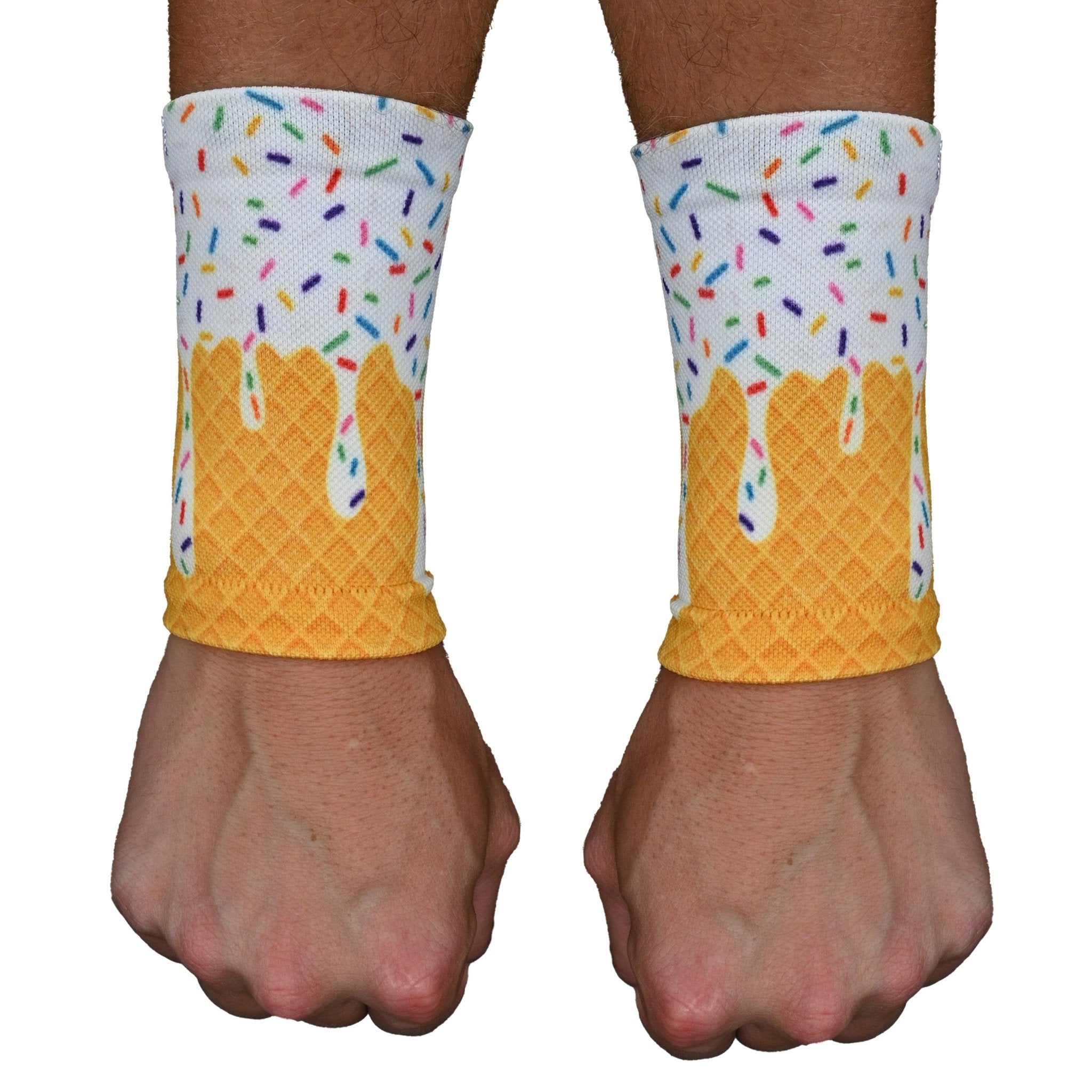 White Ice Cream Wrist Support Sleeves - Maximum Velocity Sports