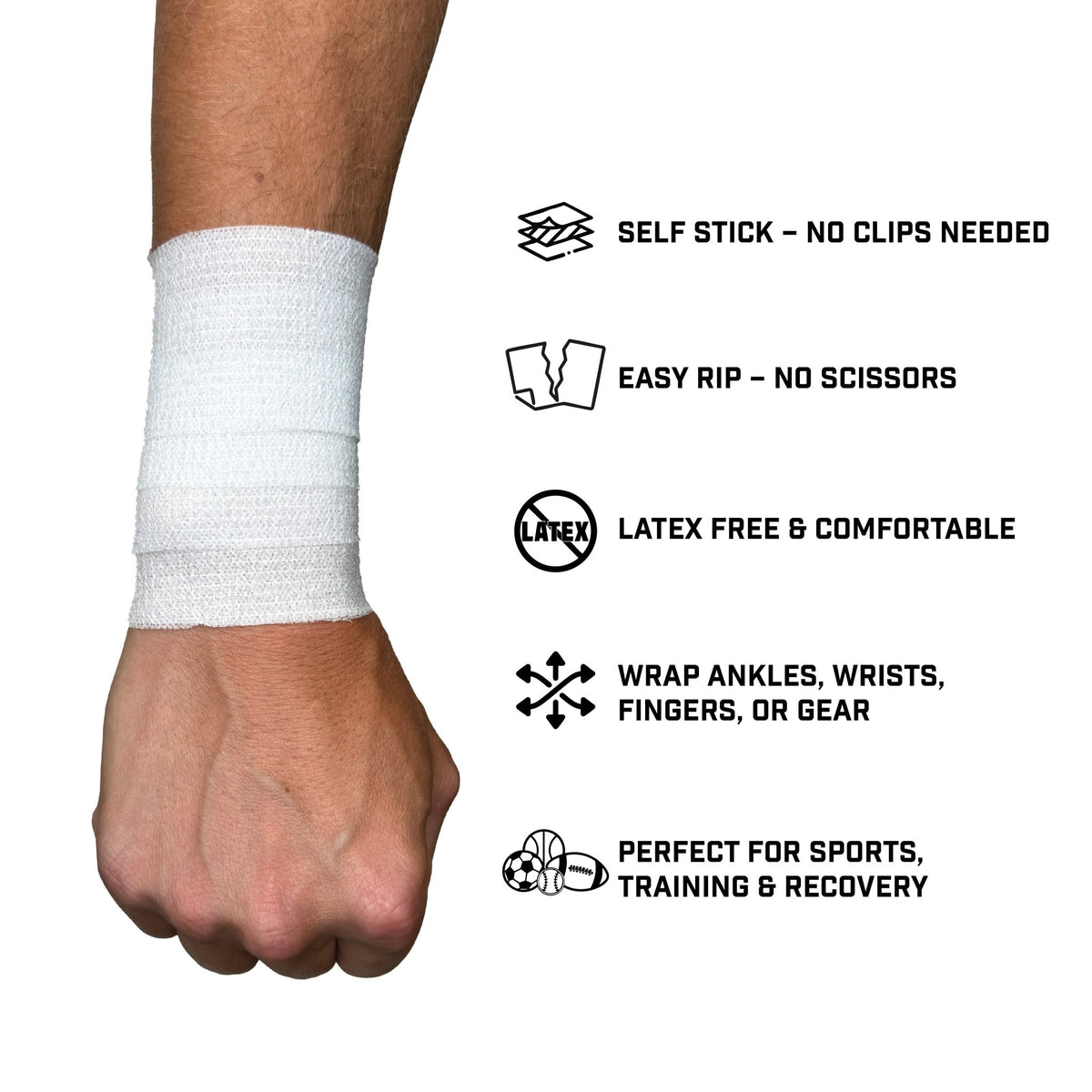 White Self Stick Athletic Tape - Maximum Velocity Sports