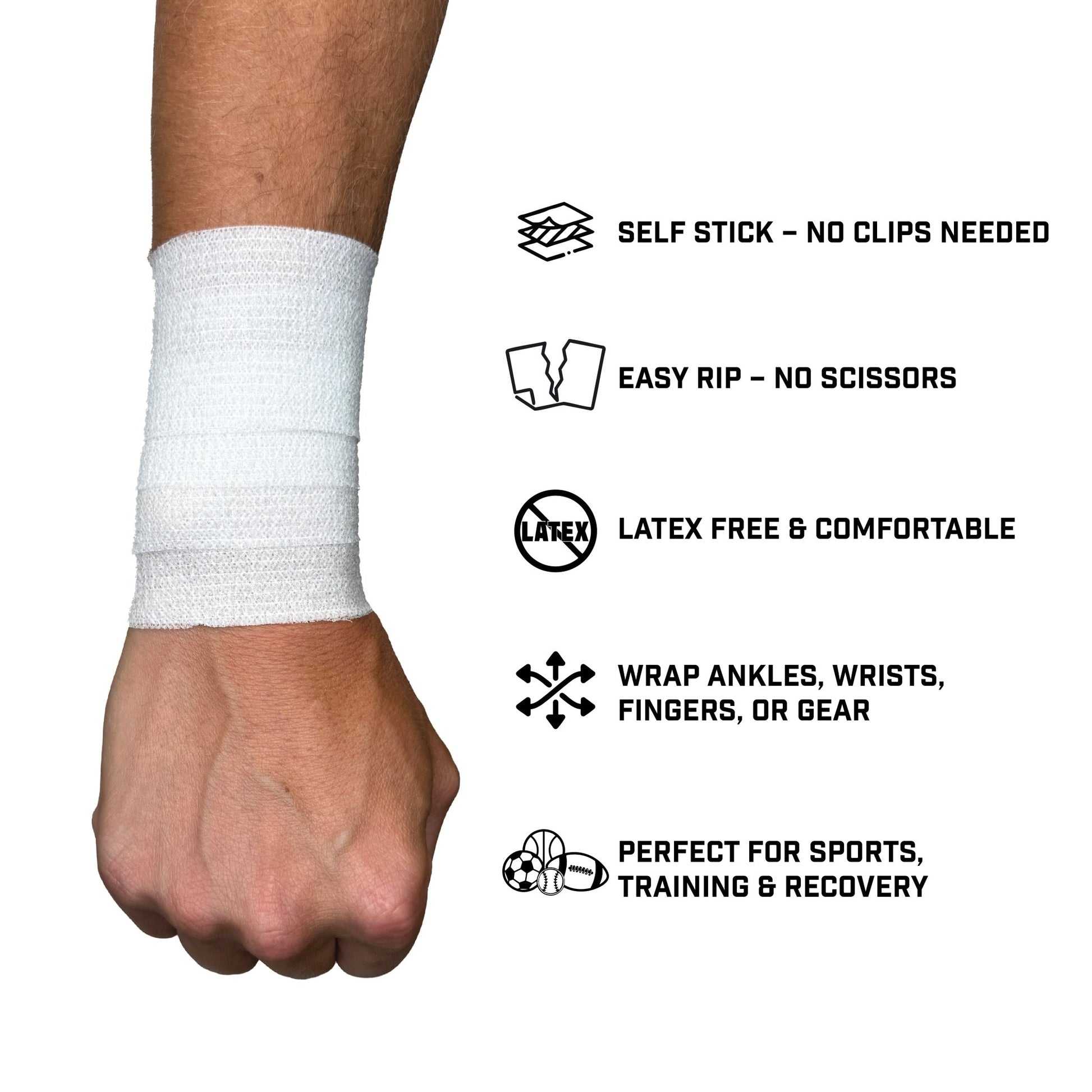 White Self Stick Athletic Tape - Maximum Velocity Sports