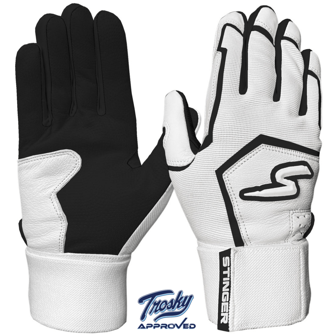 Winder Series Batting Gloves - Black & White - Maximum Velocity Sports