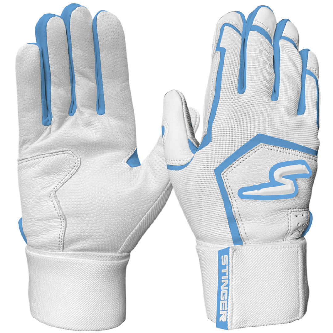 Winder Series Batting Gloves - Columbia Blue & White - Maximum Velocity Sports