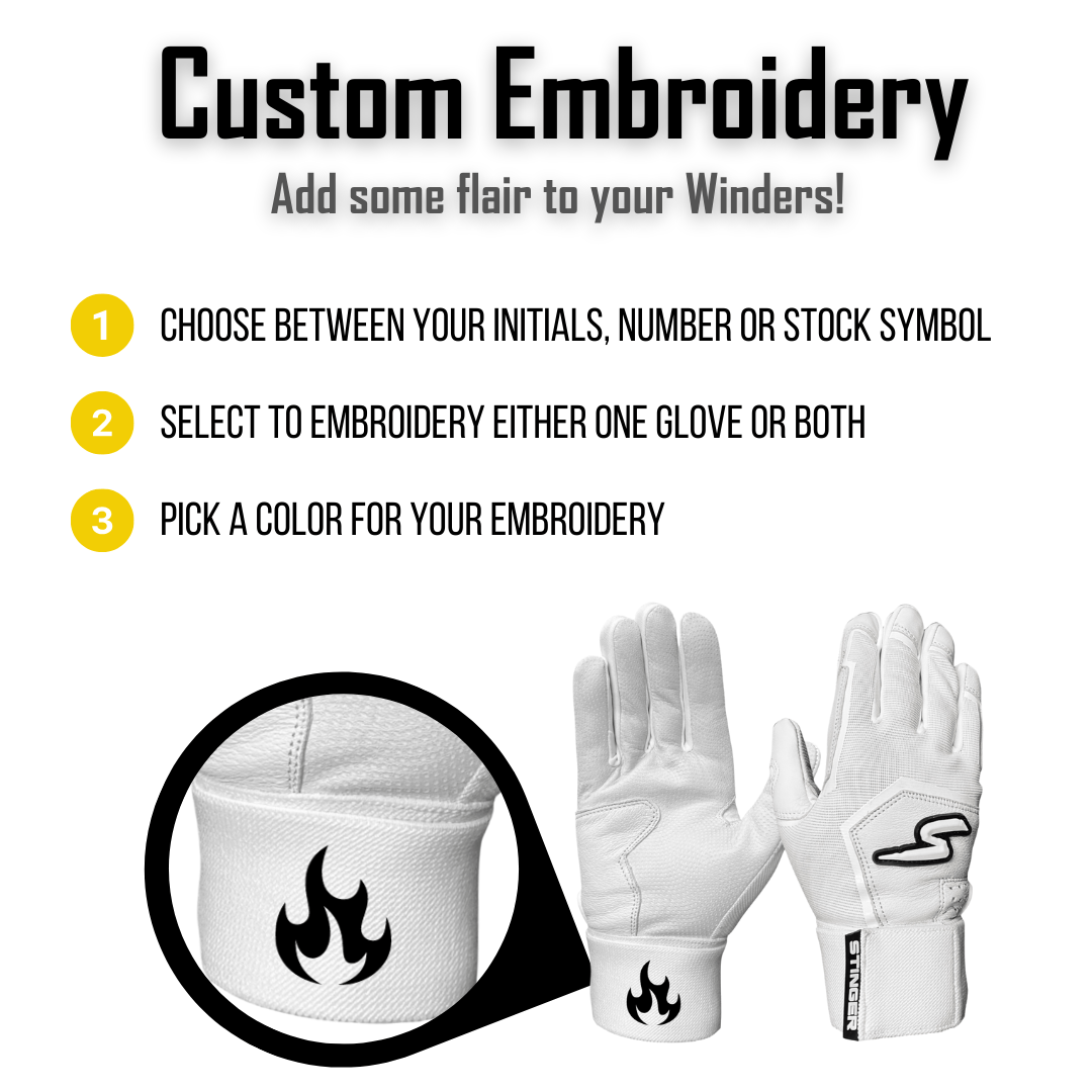 Winder Series Batting Gloves - Columbia Blue & White - Maximum Velocity Sports