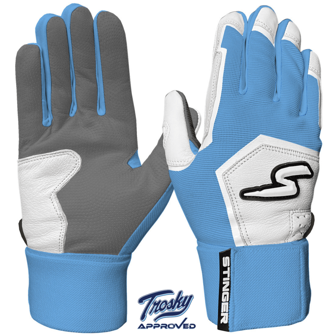 Winder Series Batting Gloves - Columbia Blue/White & Graphite - Maximum Velocity Sports