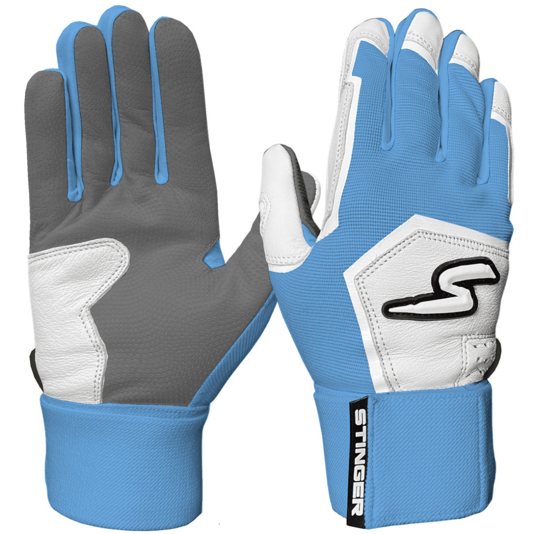 Winder Series Batting Gloves - Columbia Blue/White & Graphite - Maximum Velocity Sports