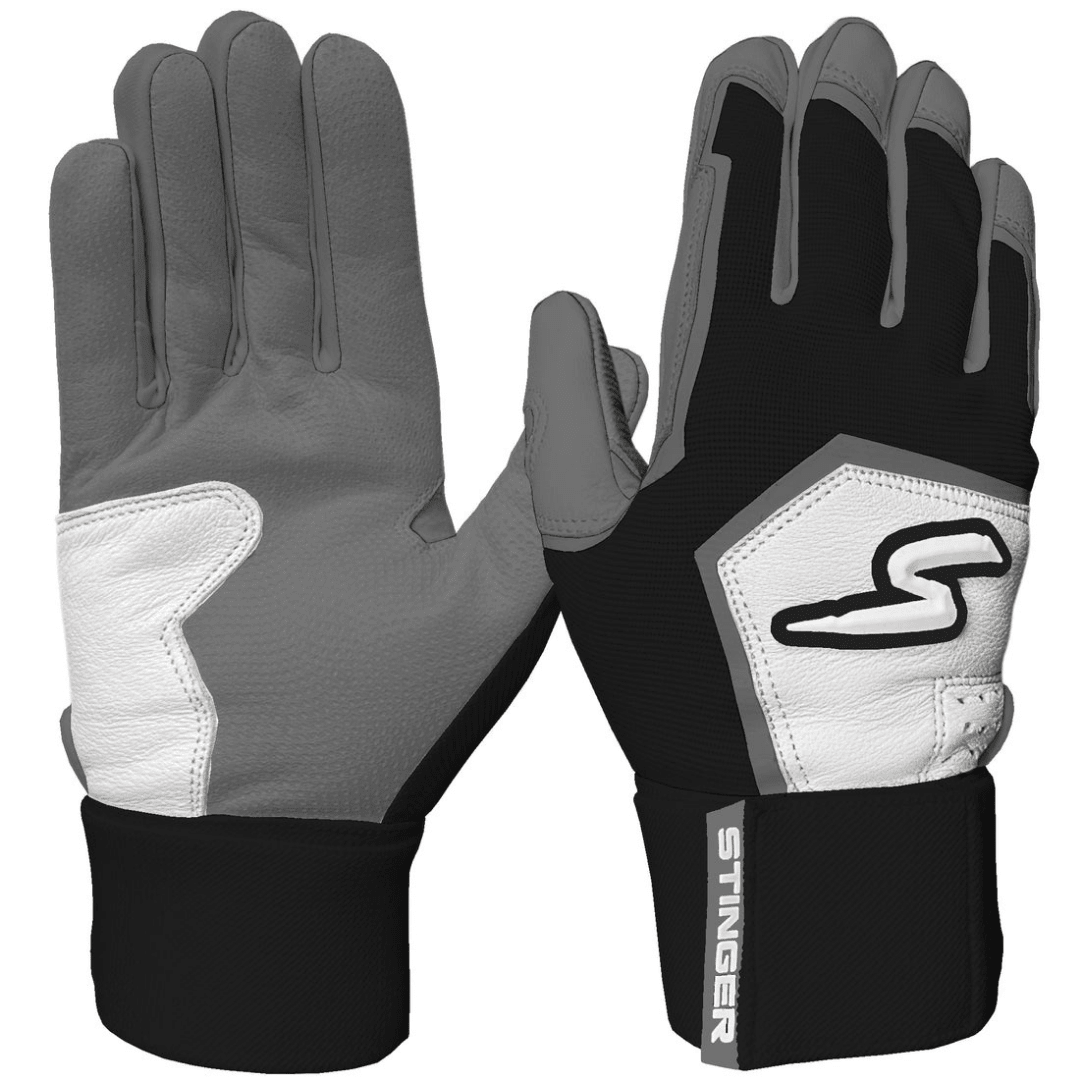 Winder Series Batting Gloves - Graphite/Black & White - Maximum Velocity Sports