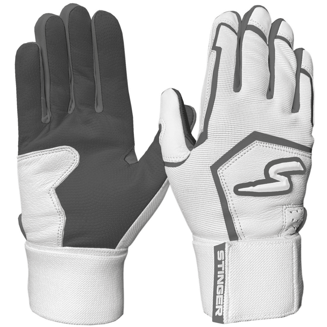 Winder Series Batting Gloves - Gray & White - Maximum Velocity Sports