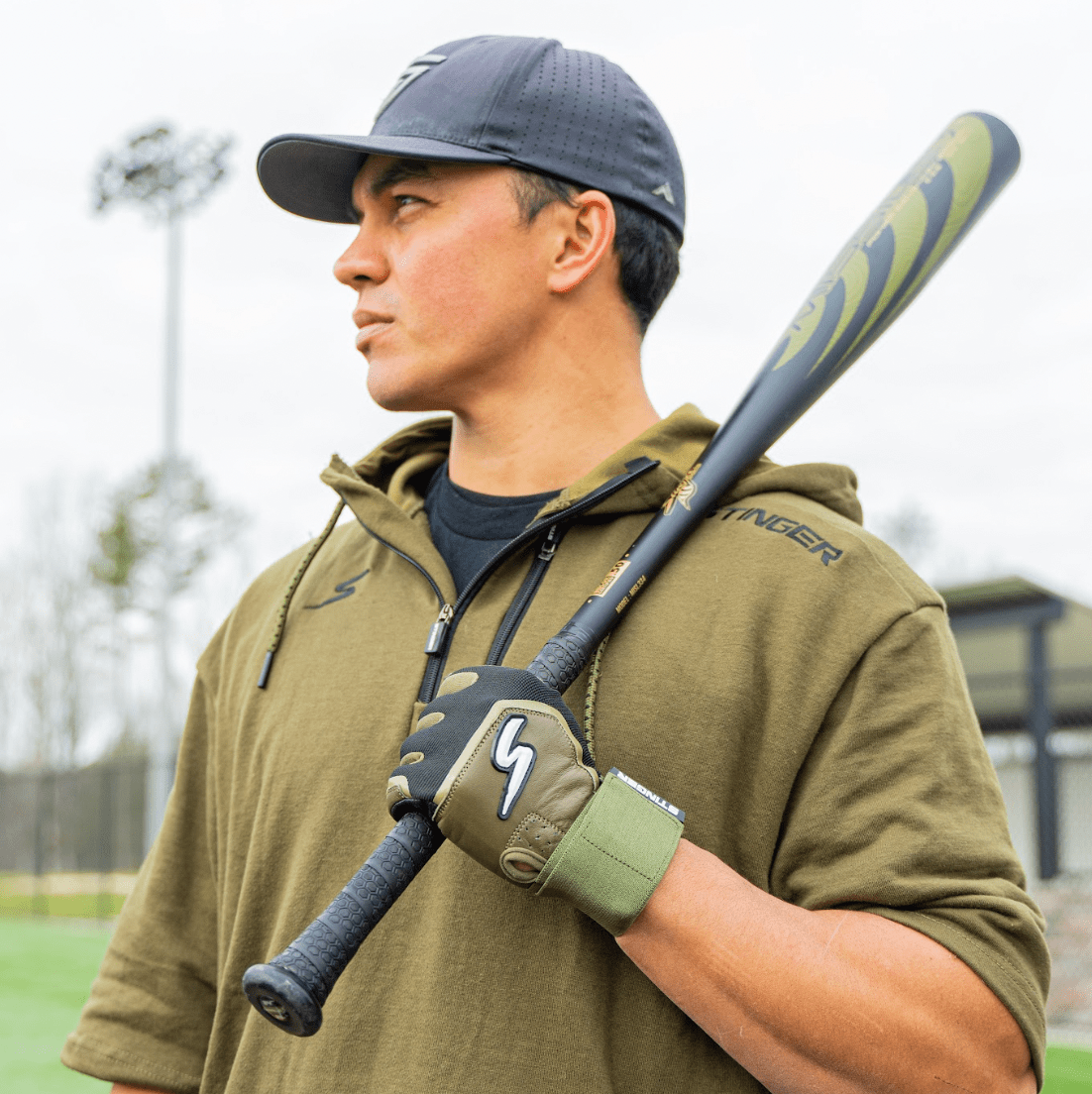 Winder Series Batting Gloves - Military Green & Black - Maximum Velocity Sports