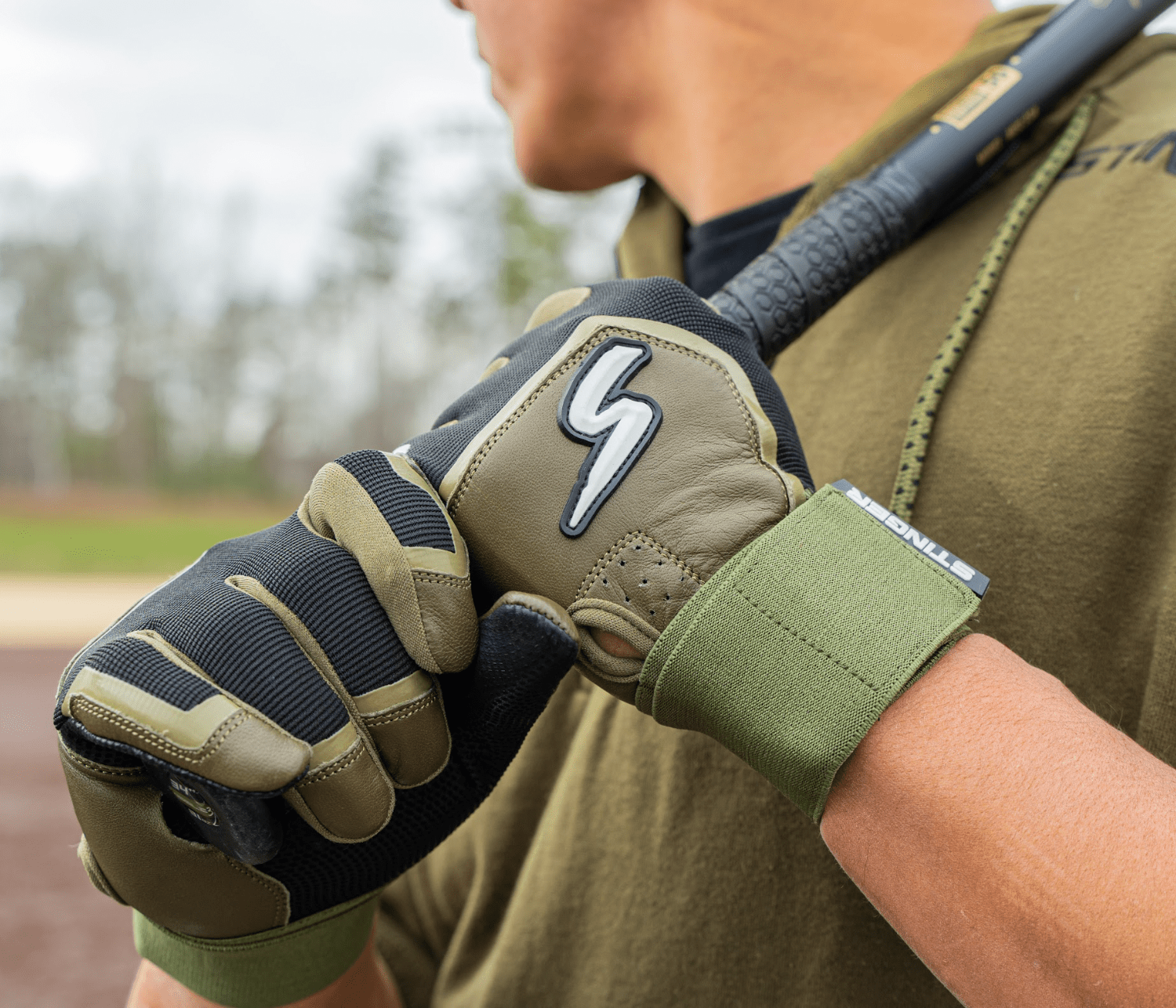 Winder Series Batting Gloves - Military Green & Black - Maximum Velocity Sports