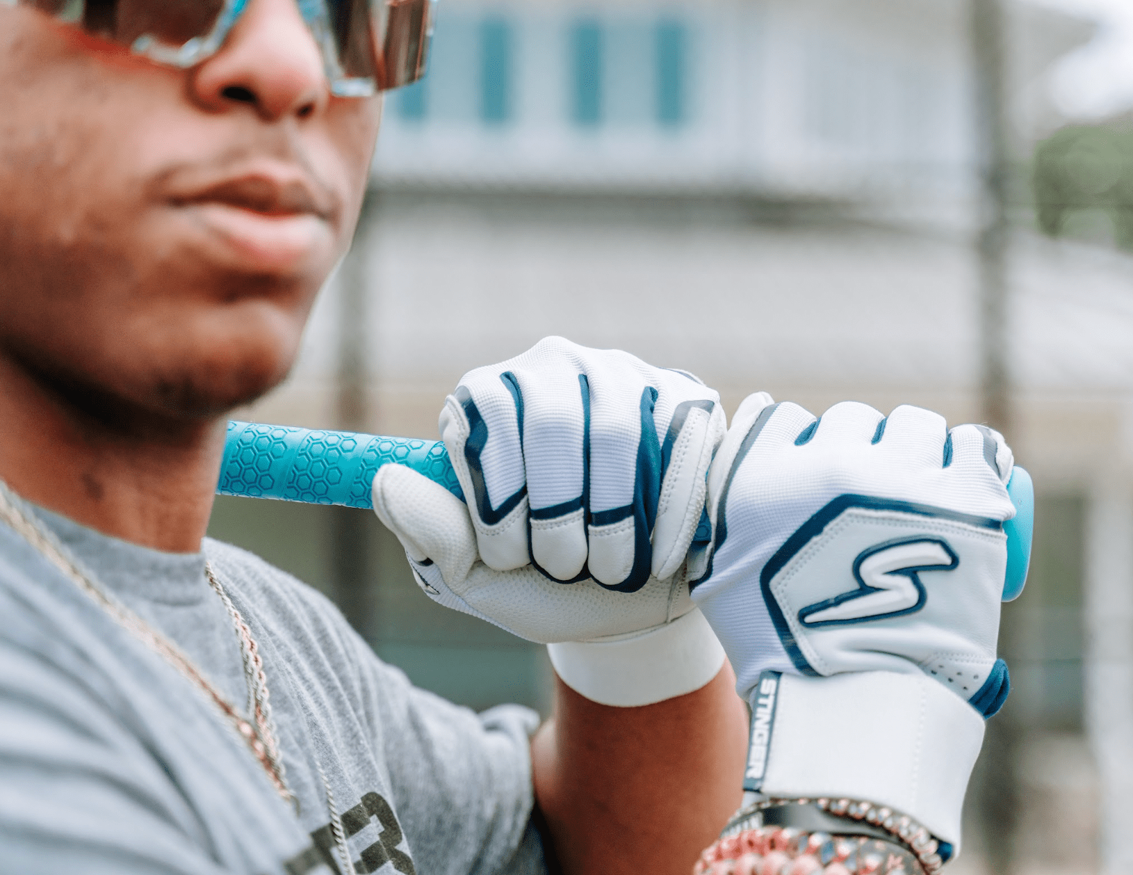 Winder Series Batting Gloves - Navy & White - Maximum Velocity Sports