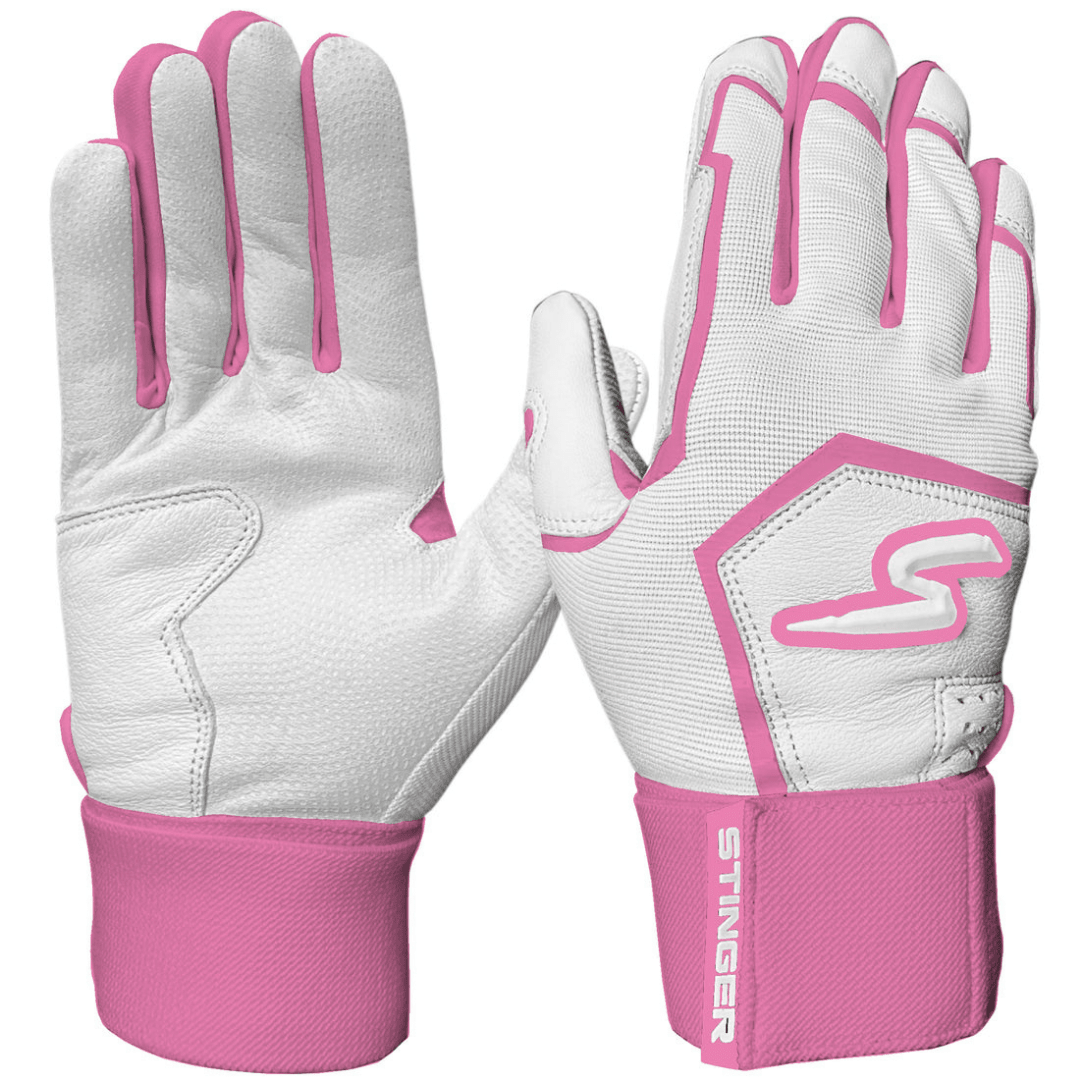 Winder Series Batting Gloves - Pink & White - Maximum Velocity Sports
