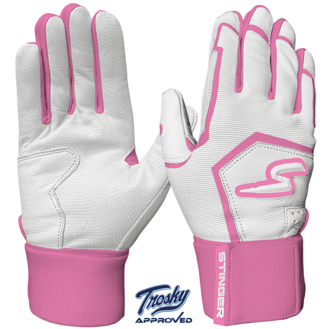 Winder Series Batting Gloves - Pink & White - Maximum Velocity Sports